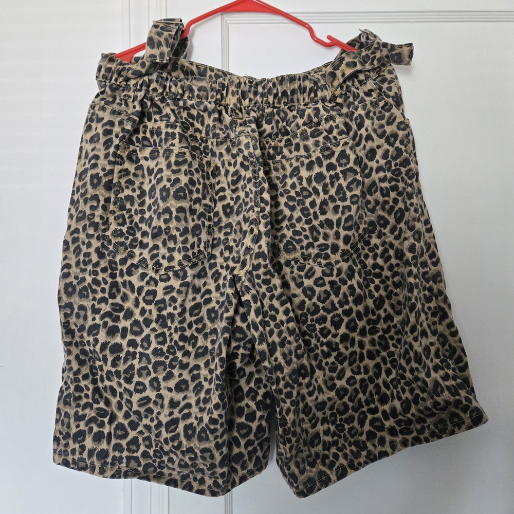 SHEIN Leopard Print Jean Shorts